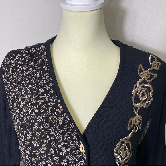 NWT Vintage Dead Stock Koret Embroidered Boho Button Front Blouse Women's Size S - Picture 8 of 16